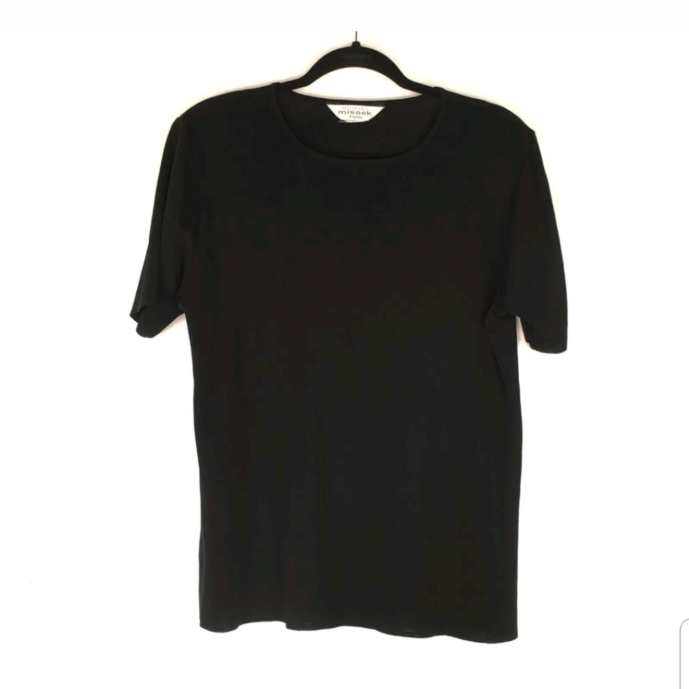 Exclusively Misook Size M Solid Black Top - image 1